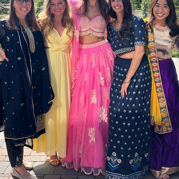 *PRE-SELL* Carnation Pink Patch Embroidered Organza Party Wear Lehenga - Picture 11 of 14